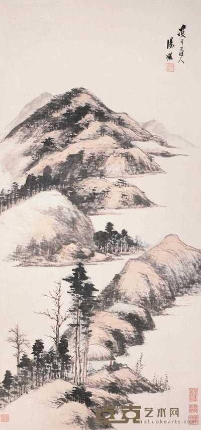 汤涤 山水 立轴 105×49cm